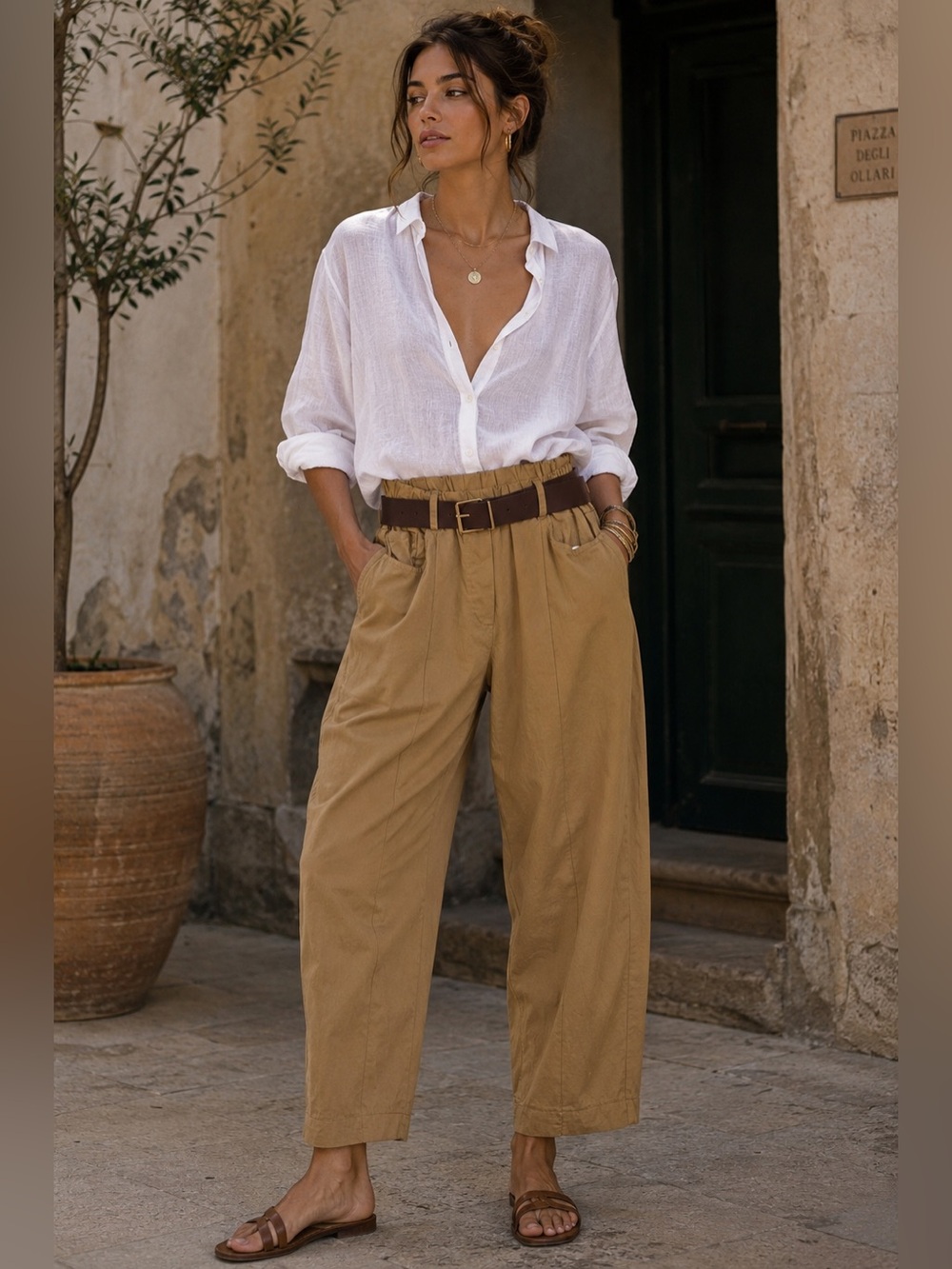 High-Waist Wide Leg Pants in brown just received but to small waist for me